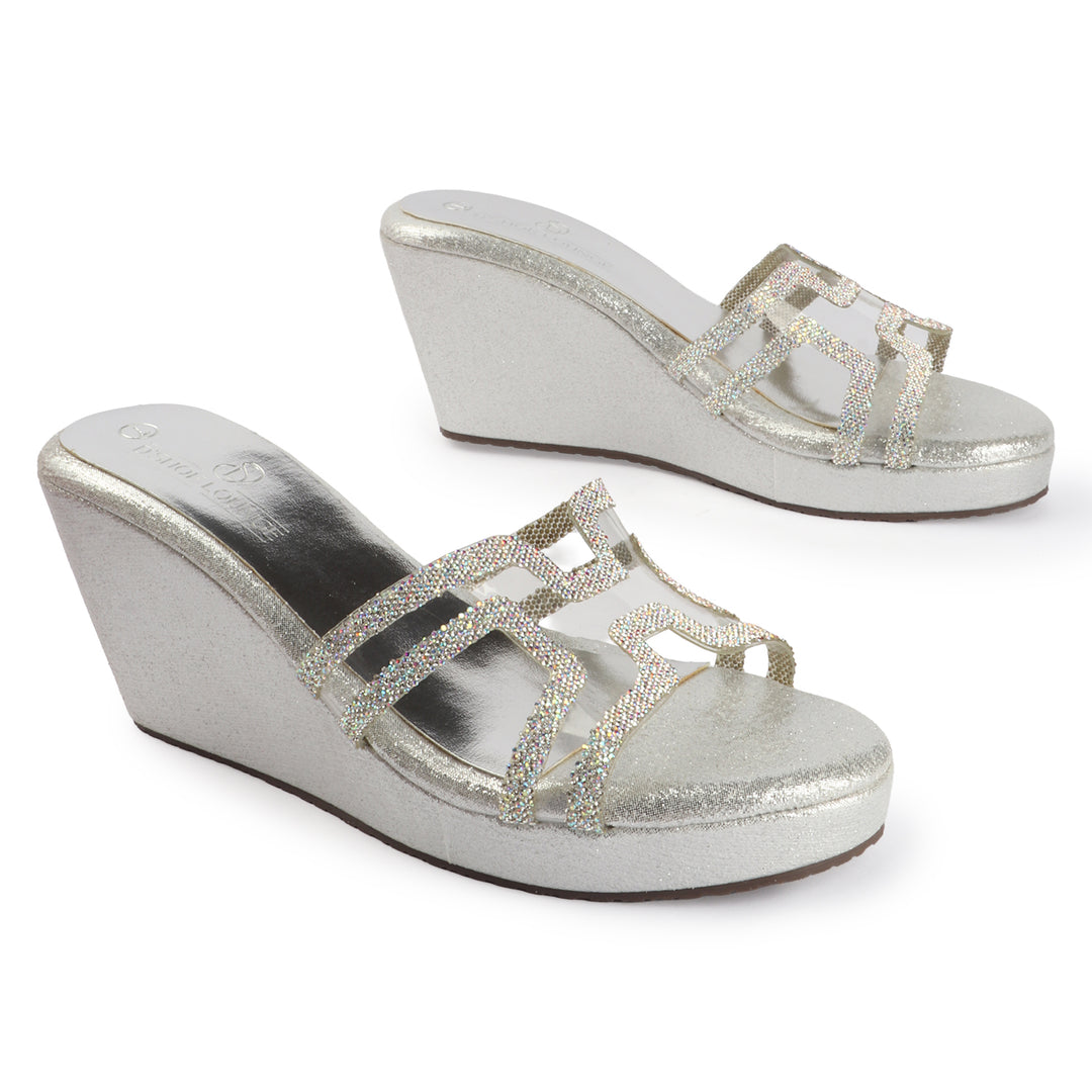 Gold Embellished Wedge Heel