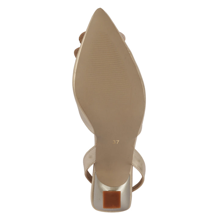 Gold Embellished Slingback Heels