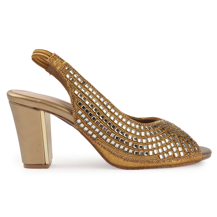 Mirror Work Slingback Heels