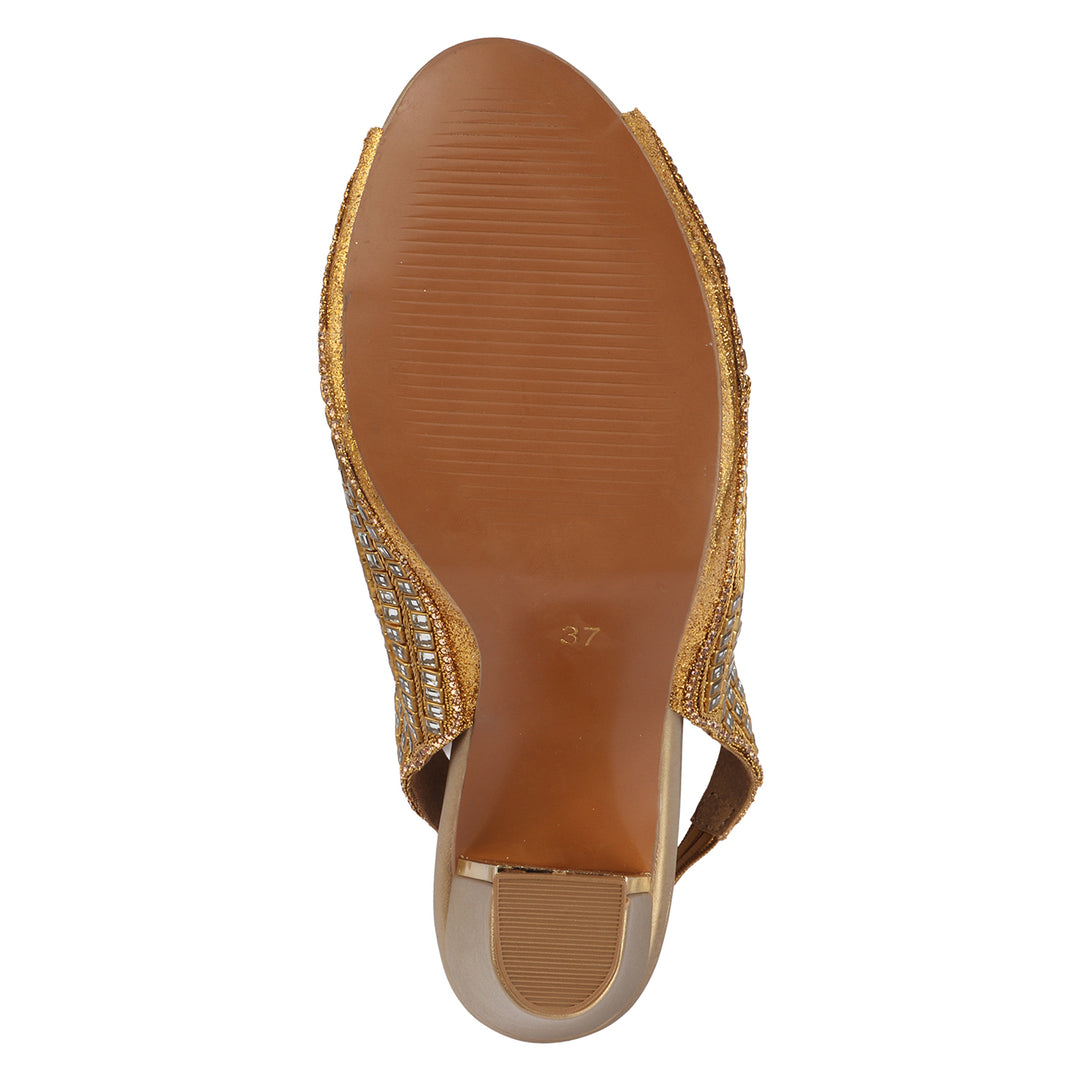 Mirror Work Slingback Heels