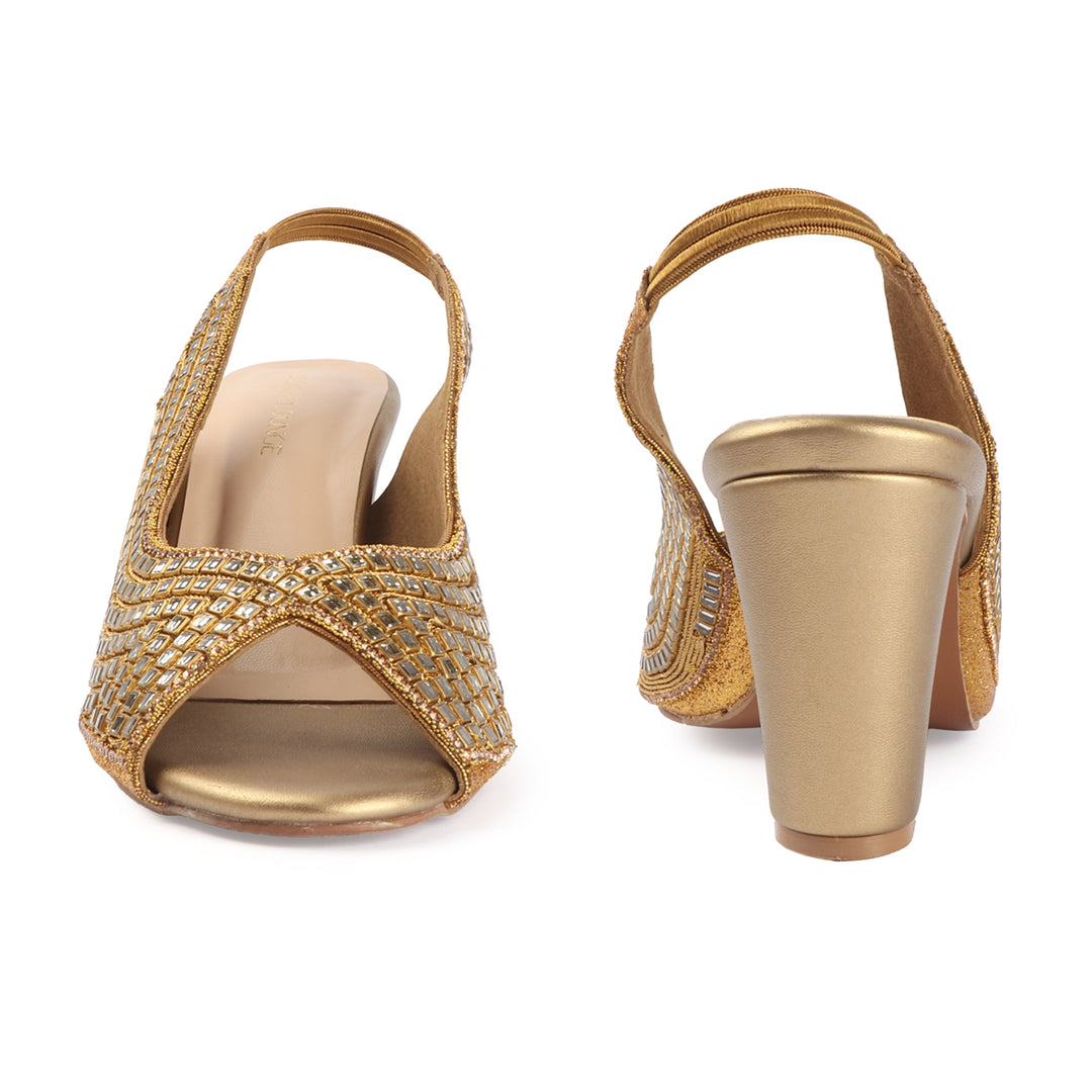 Mirror Work Slingback Heels