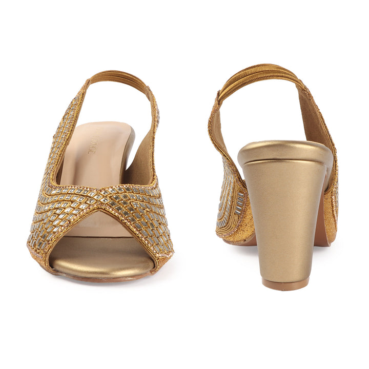 Mirror Work Slingback Heels