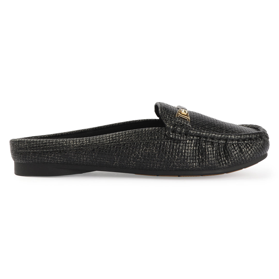 Textured Mule Loafers