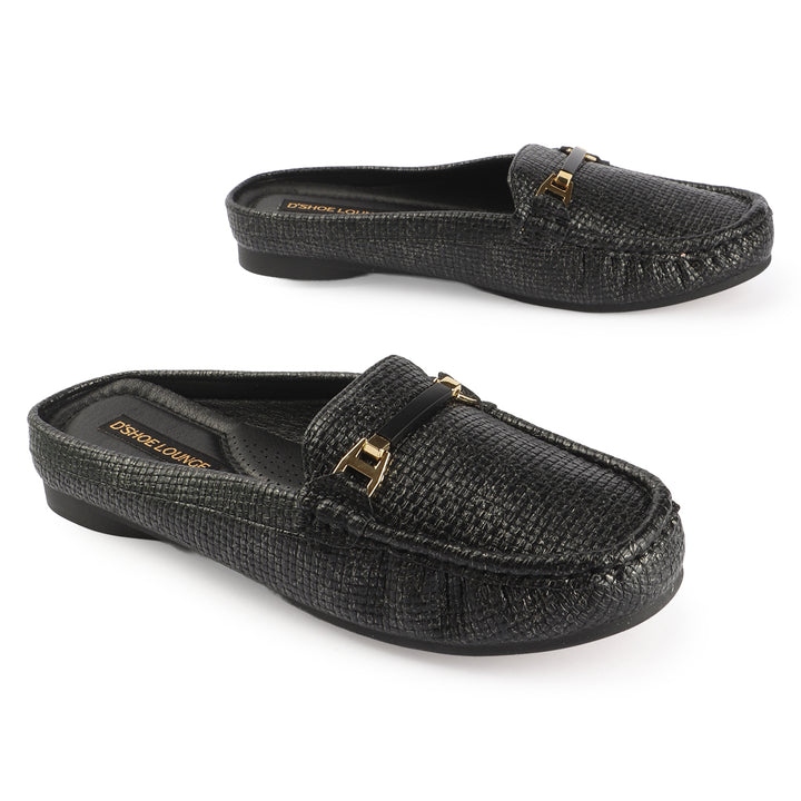 Textured Mule Loafers