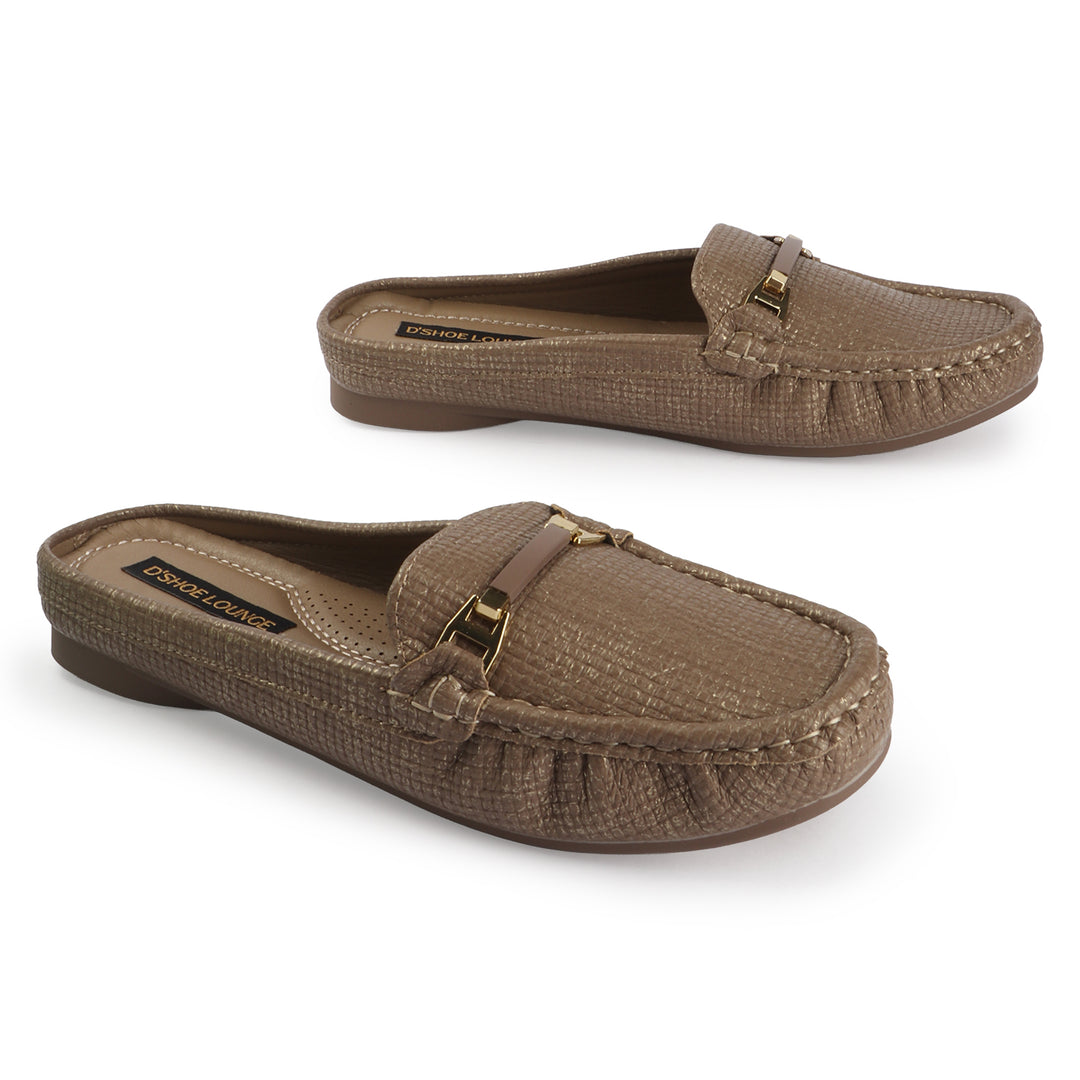 Textured Mule Loafers