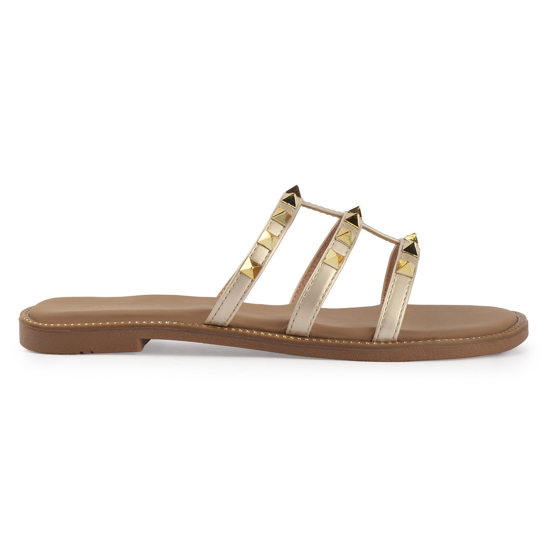 Flats with Gold Stud Detail