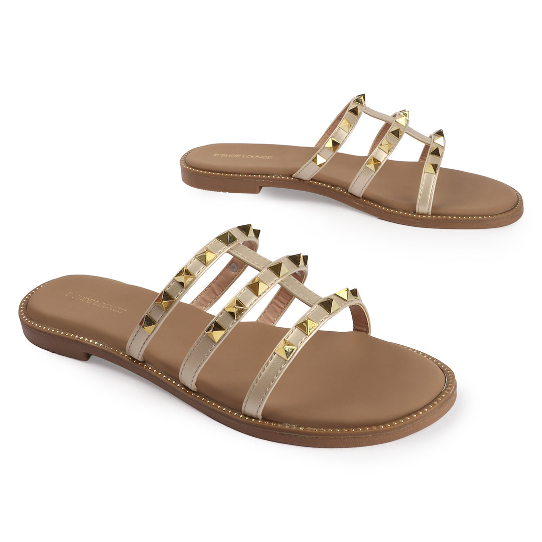 Flats with Gold Stud Detail