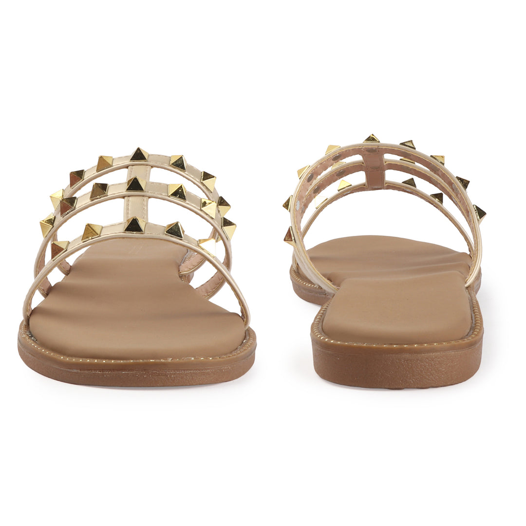 Flats with Gold Stud Detail