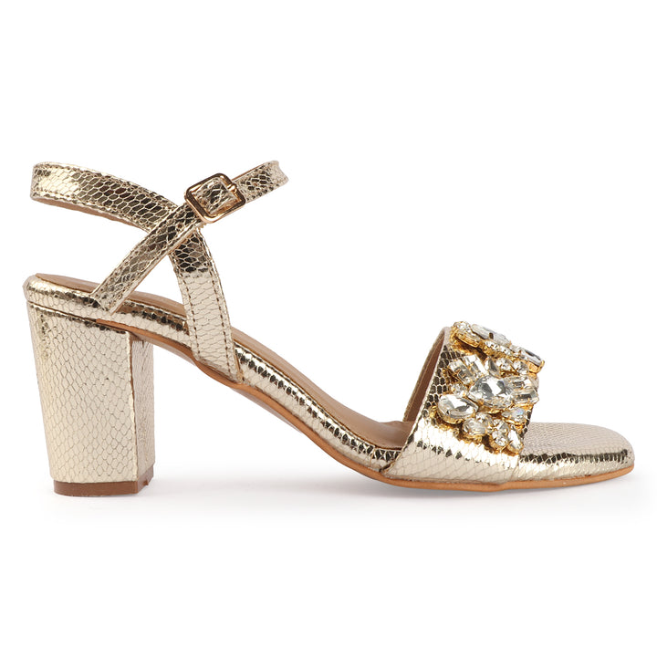 Crystal Detail Block Heels
