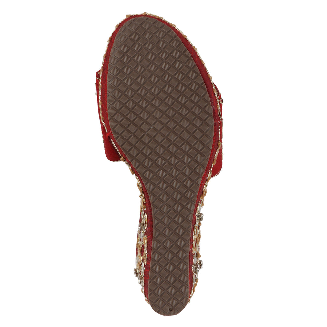 Mirror Embellished Wedge Sandals