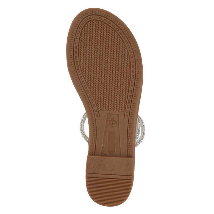 Crystal Strap Flat Sandals