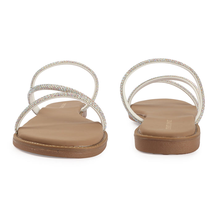 Crystal Strap Flat Sandals