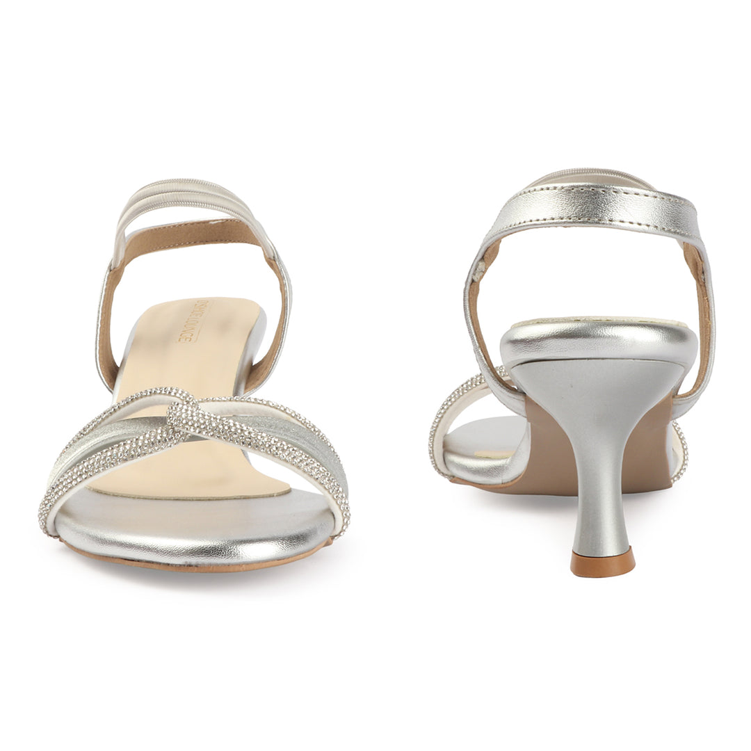 Crystal Strap Slingback Heels