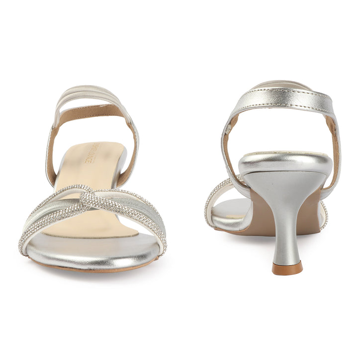 Crystal Strap Slingback Heels