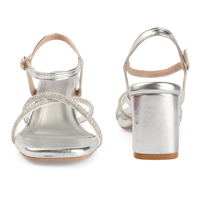 Heels with Shimmer Strap Detailing