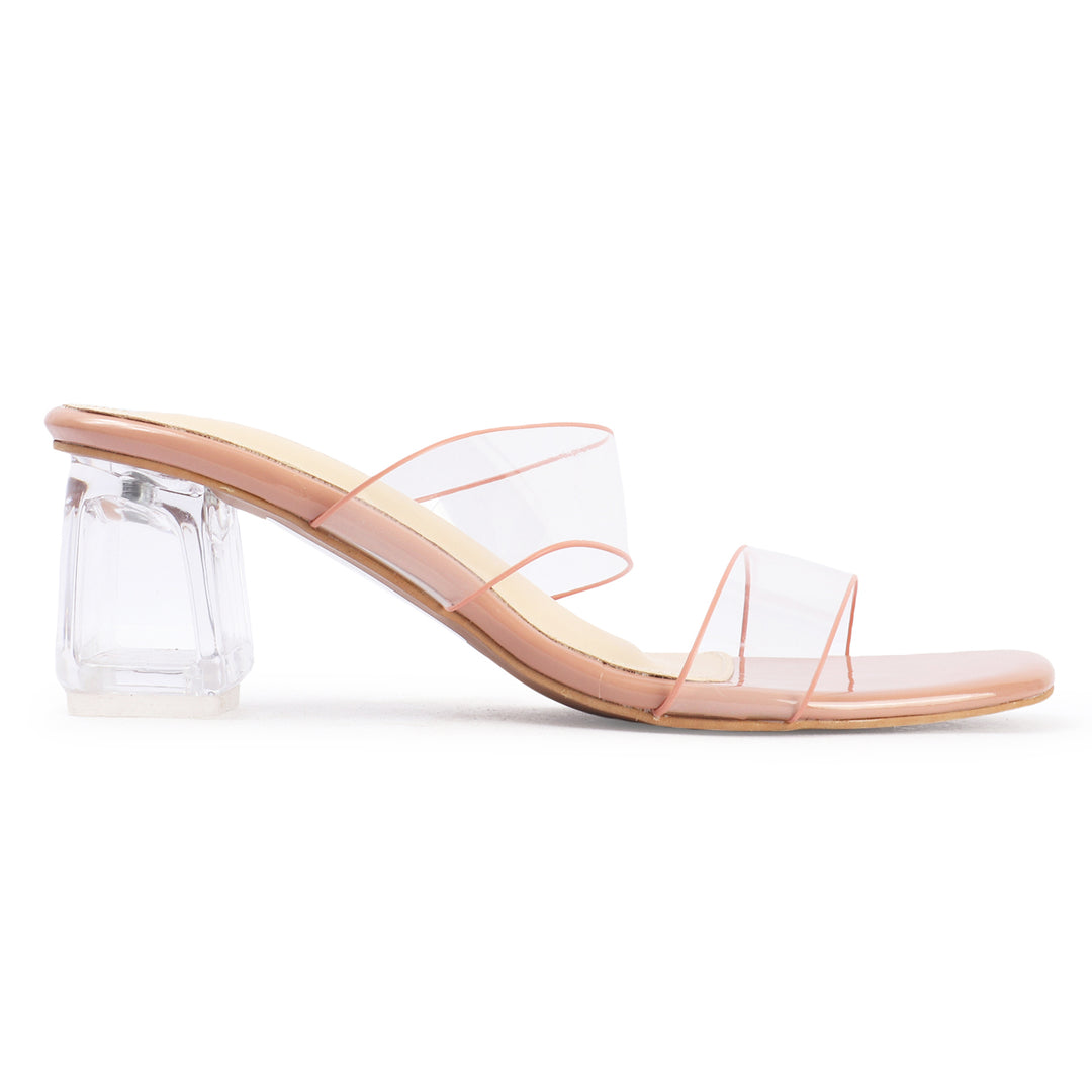 Clear Strap Block Heel