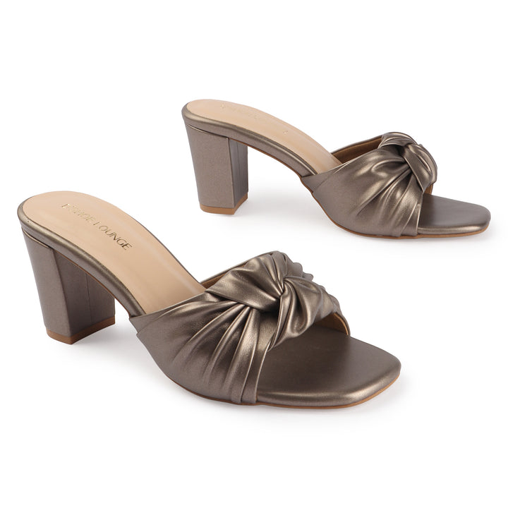 Knot Strap Block Heel Sandals