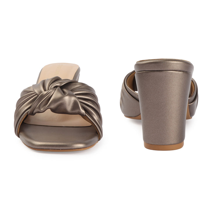 Knot Strap Block Heel Sandals