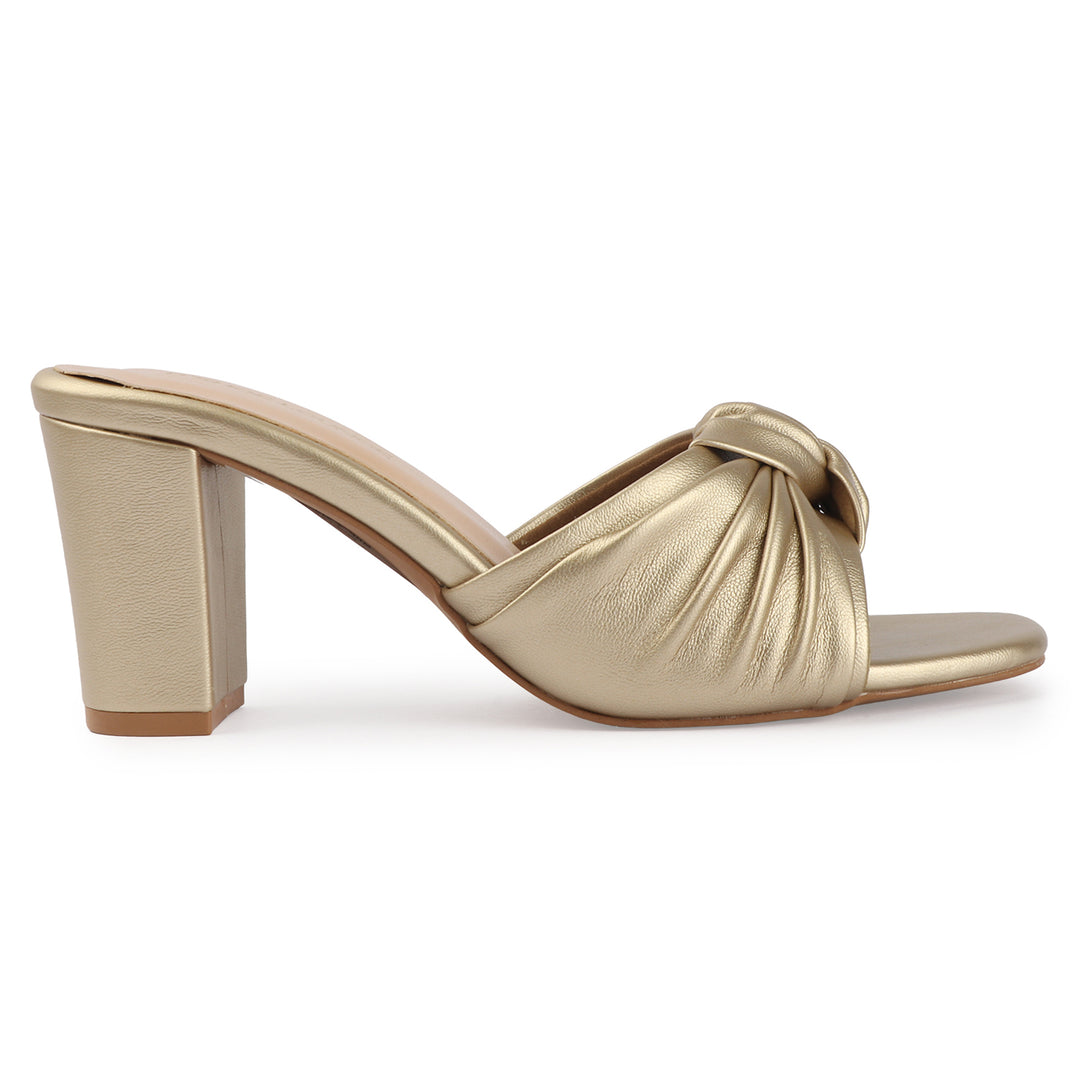 Knot Strap Block Heel Sandals