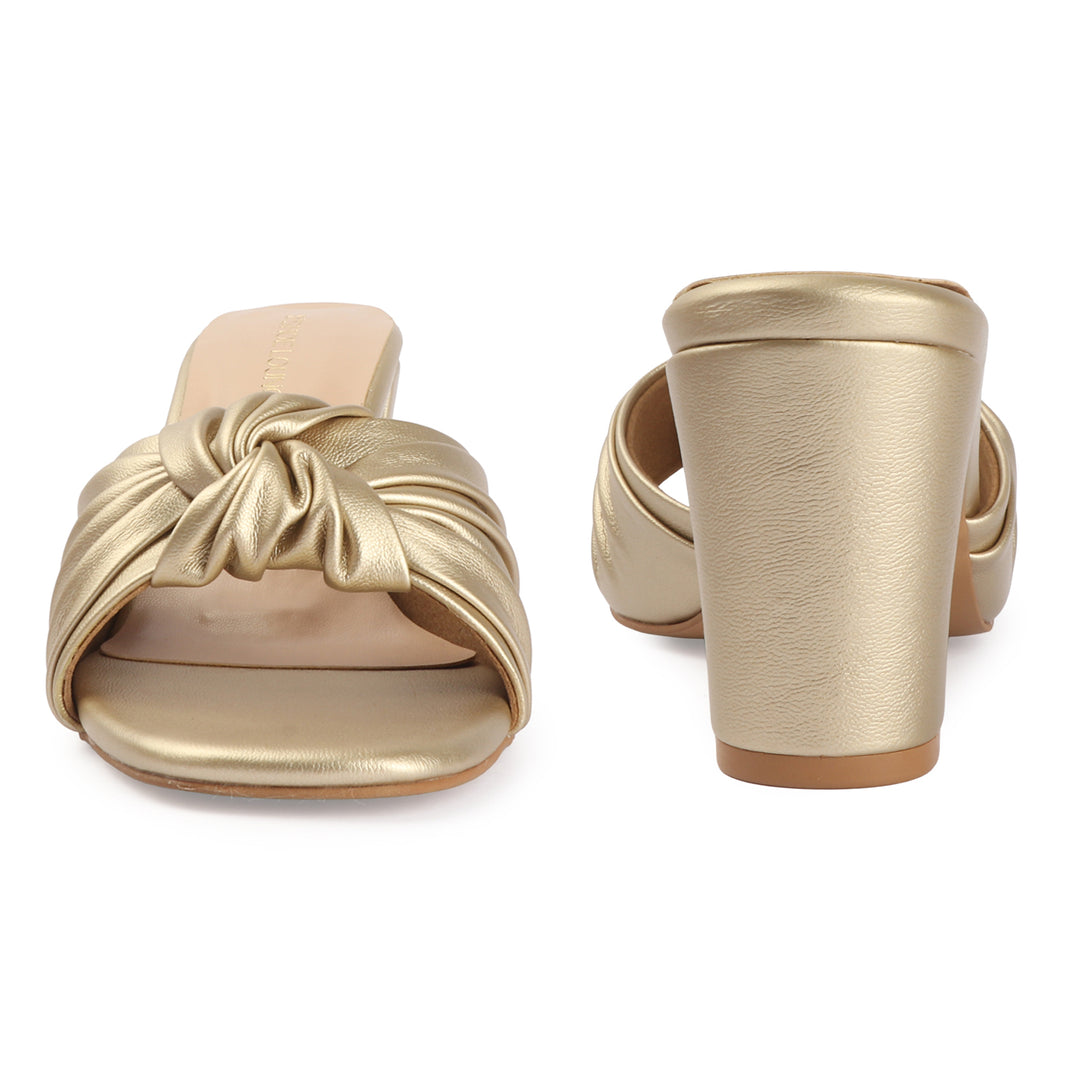 Knot Strap Block Heel Sandals