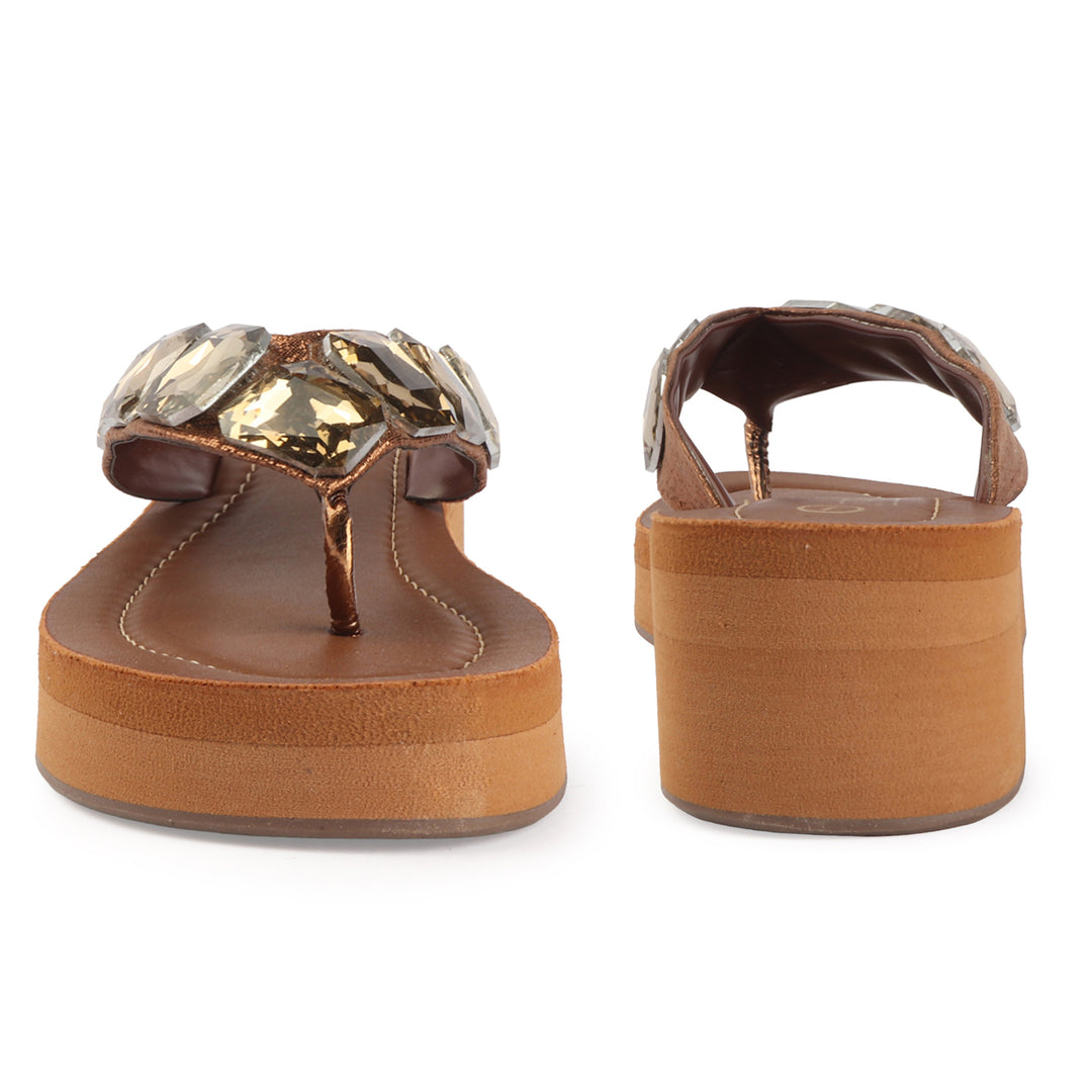 Luxe Crystal Strap Comfort Wedges