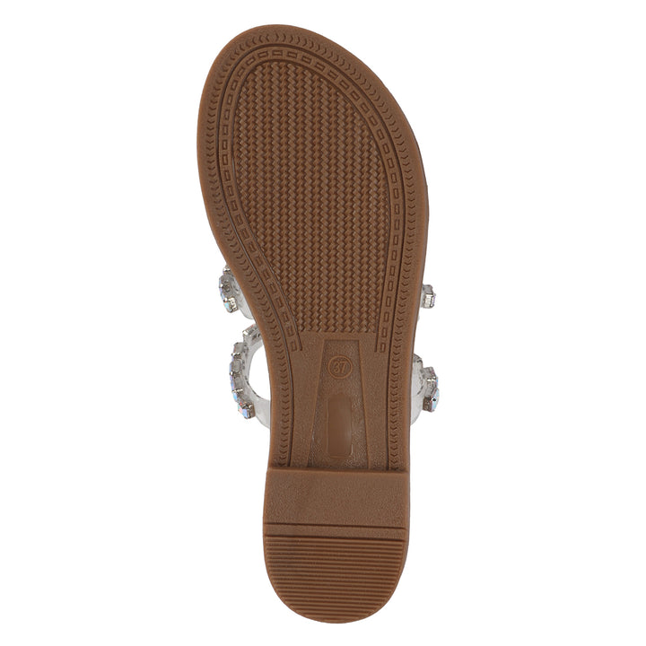 Crystal Studded Flat Sandals