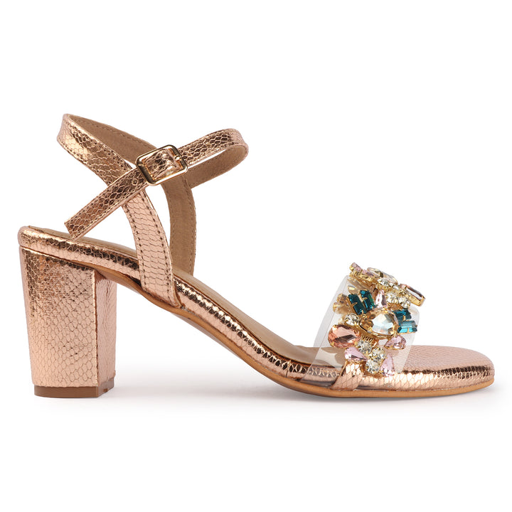 Crystal Detail Block Heels