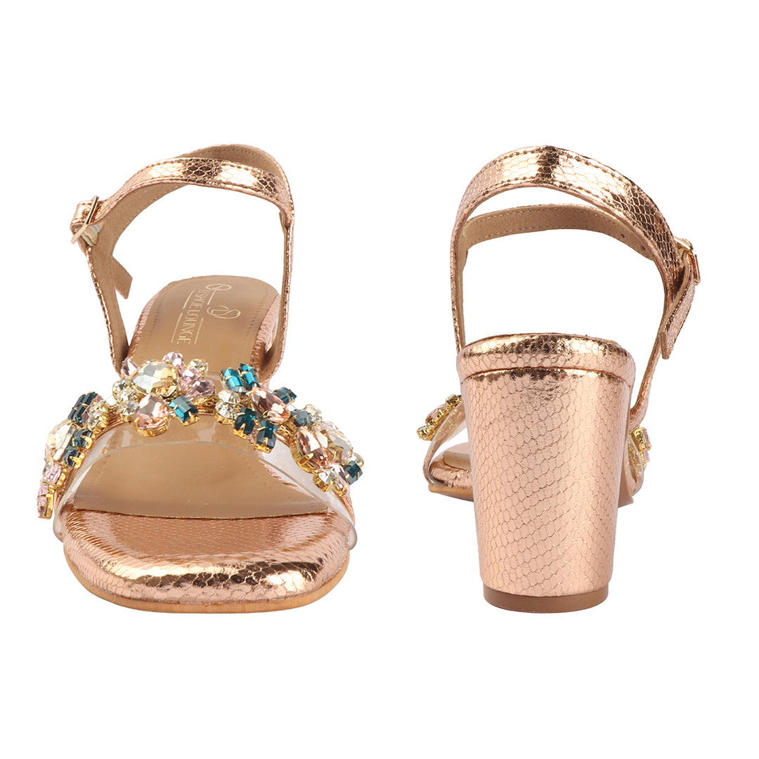 Crystal Detail Block Heels