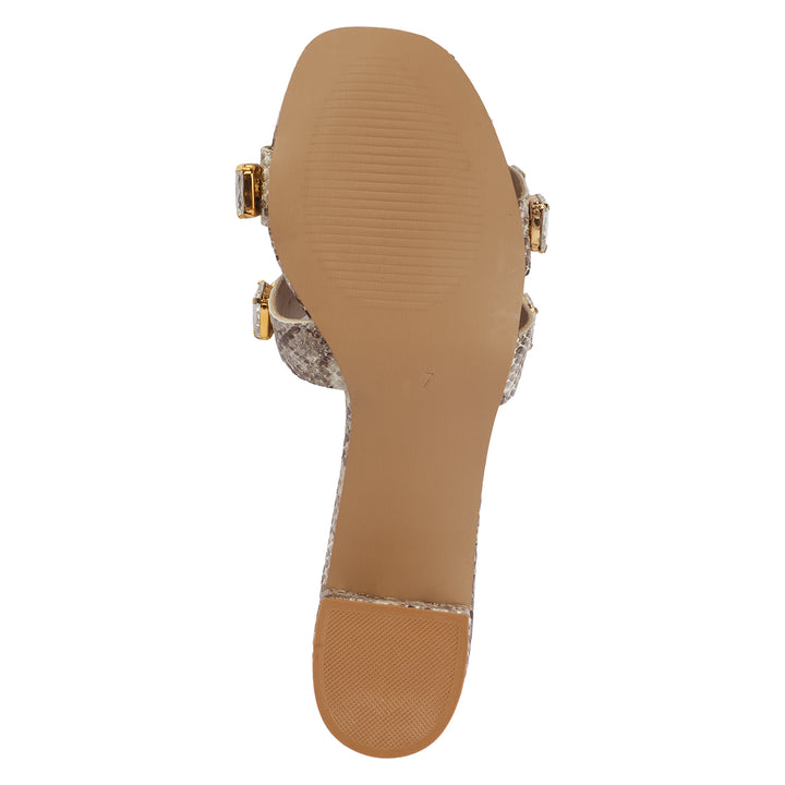 Snake Texture Block Heels