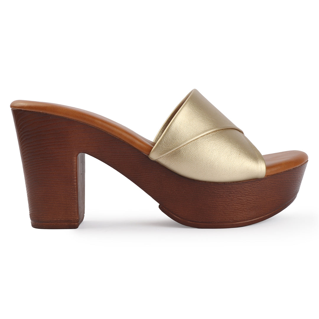 Cross strap platform heels