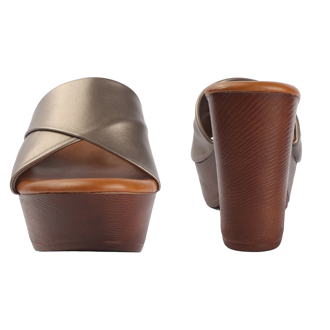 Cross strap platform heels