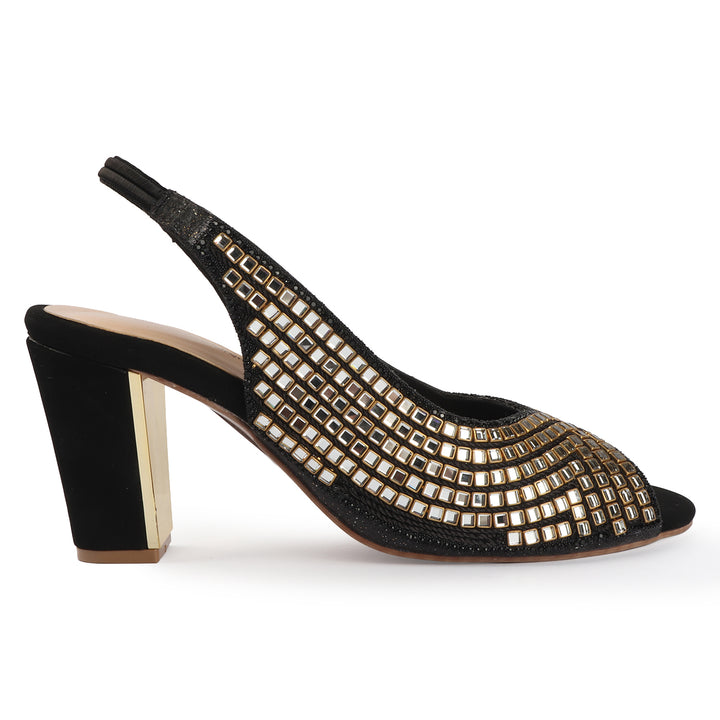 Mirror Work Slingback Heels