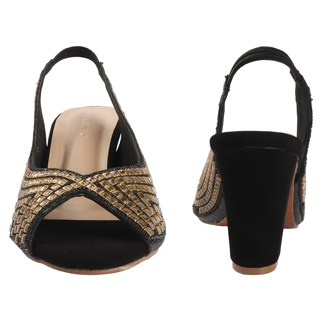 Mirror Work Slingback Heels