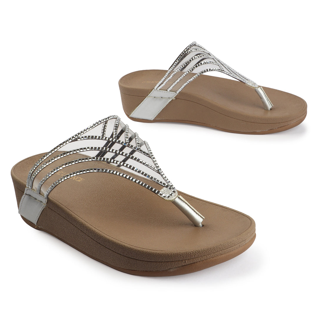 Flip Flops with Crystal Detail