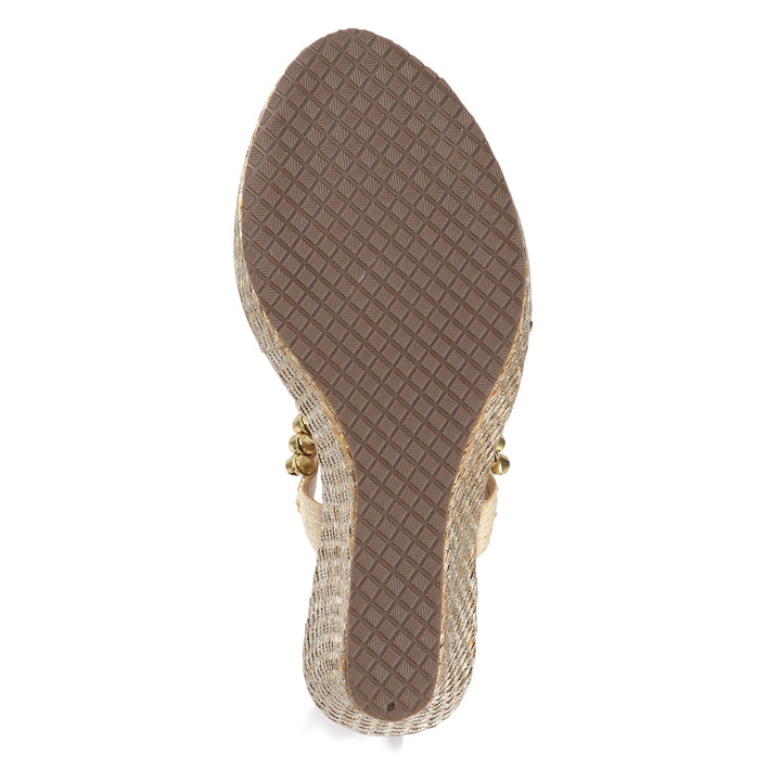 Luxe Gold Beaded Wedges