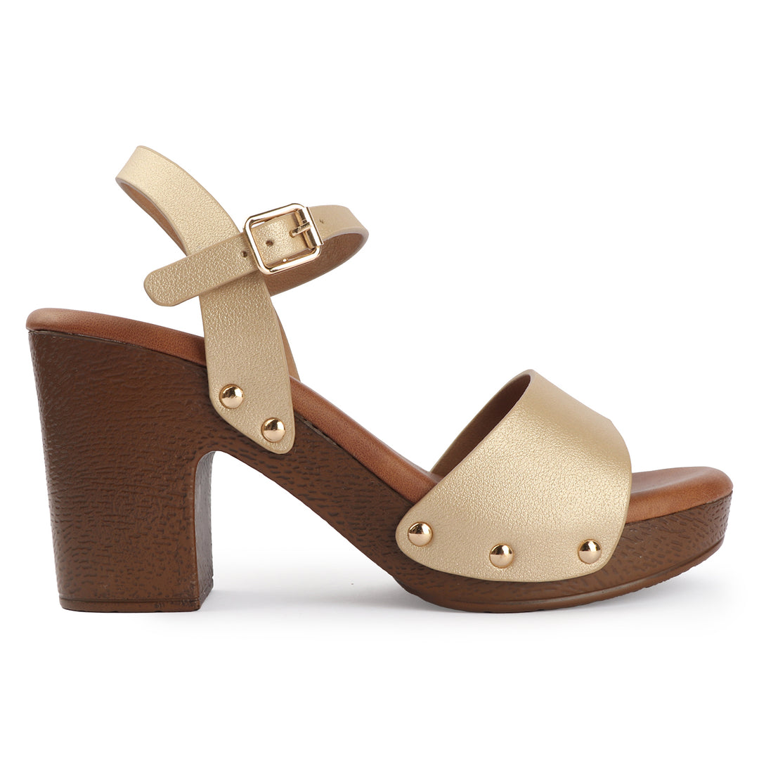 Champagne Festive Block Heels