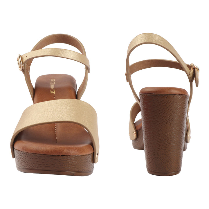 Champagne Festive Block Heels