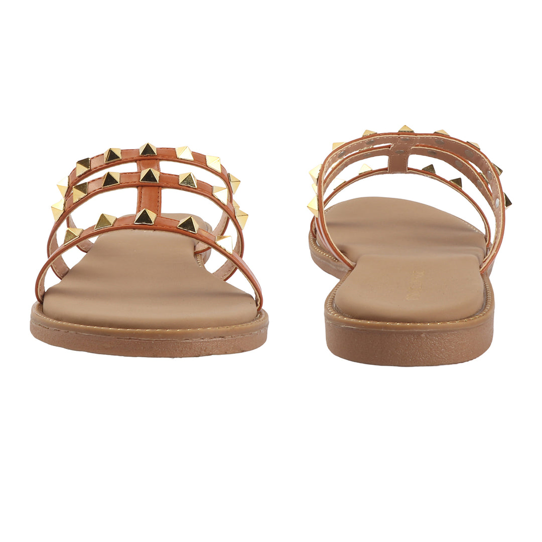 Flats with Gold Stud Detail