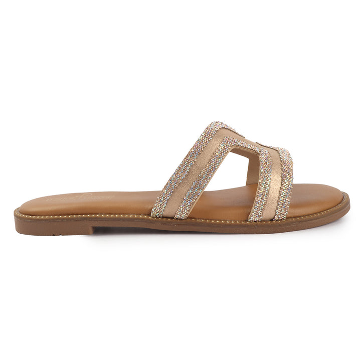 Crystal Detailed Slip-On Sandals