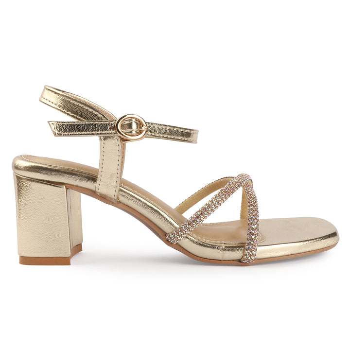 Heels with Shimmer Strap Detailing