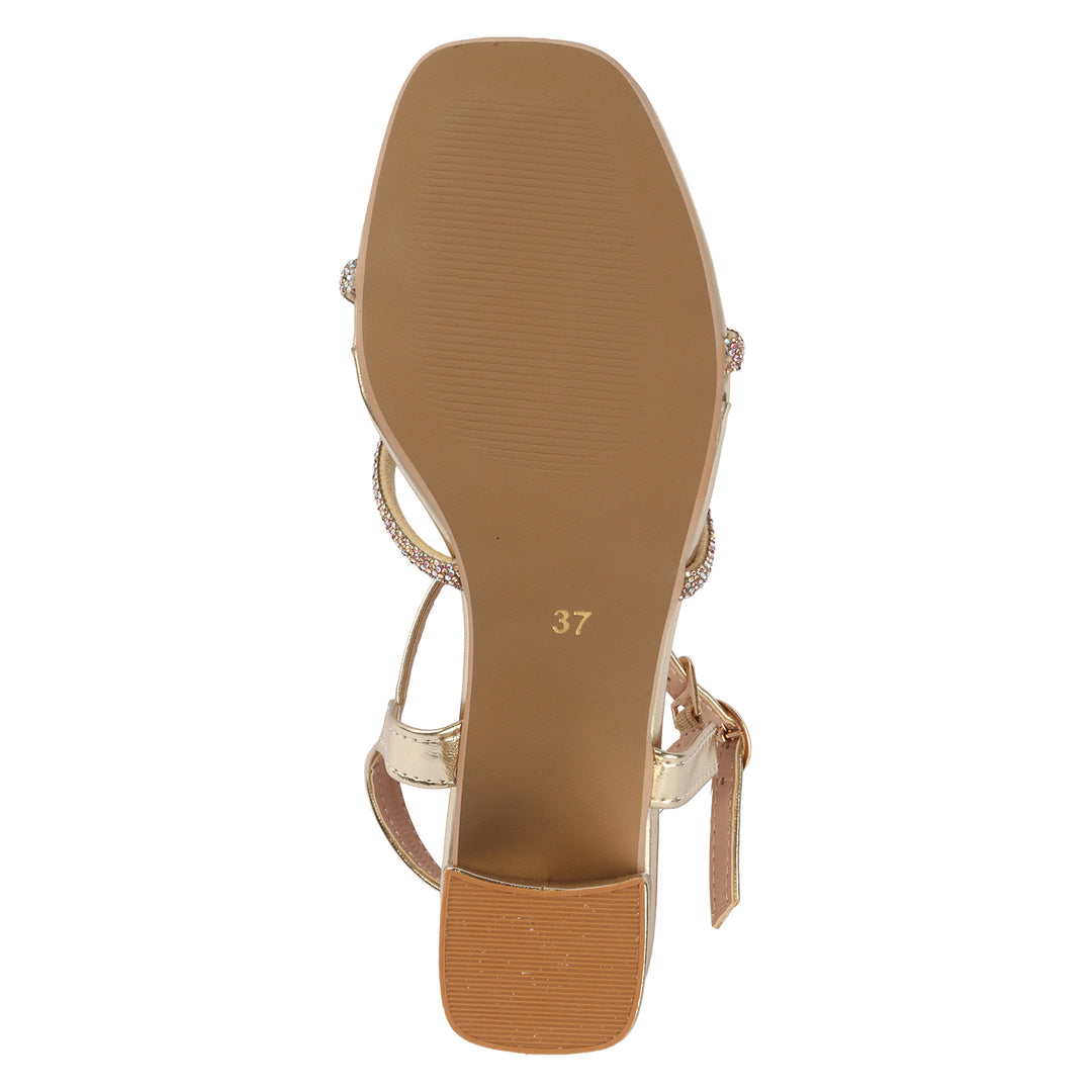 Elegant Gold Heeled Sandals