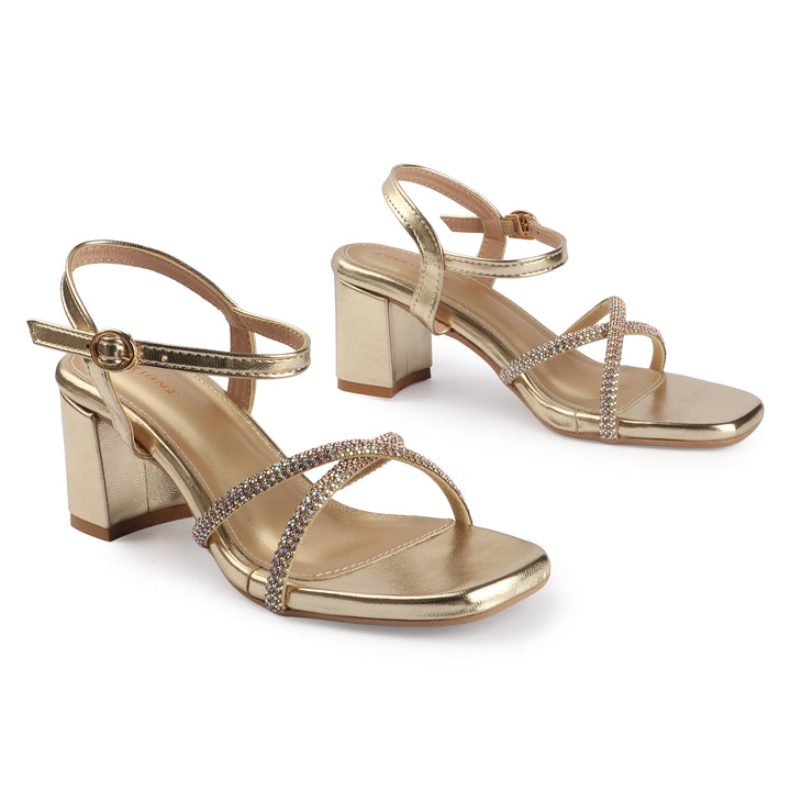 Heels with Shimmer Strap Detailing