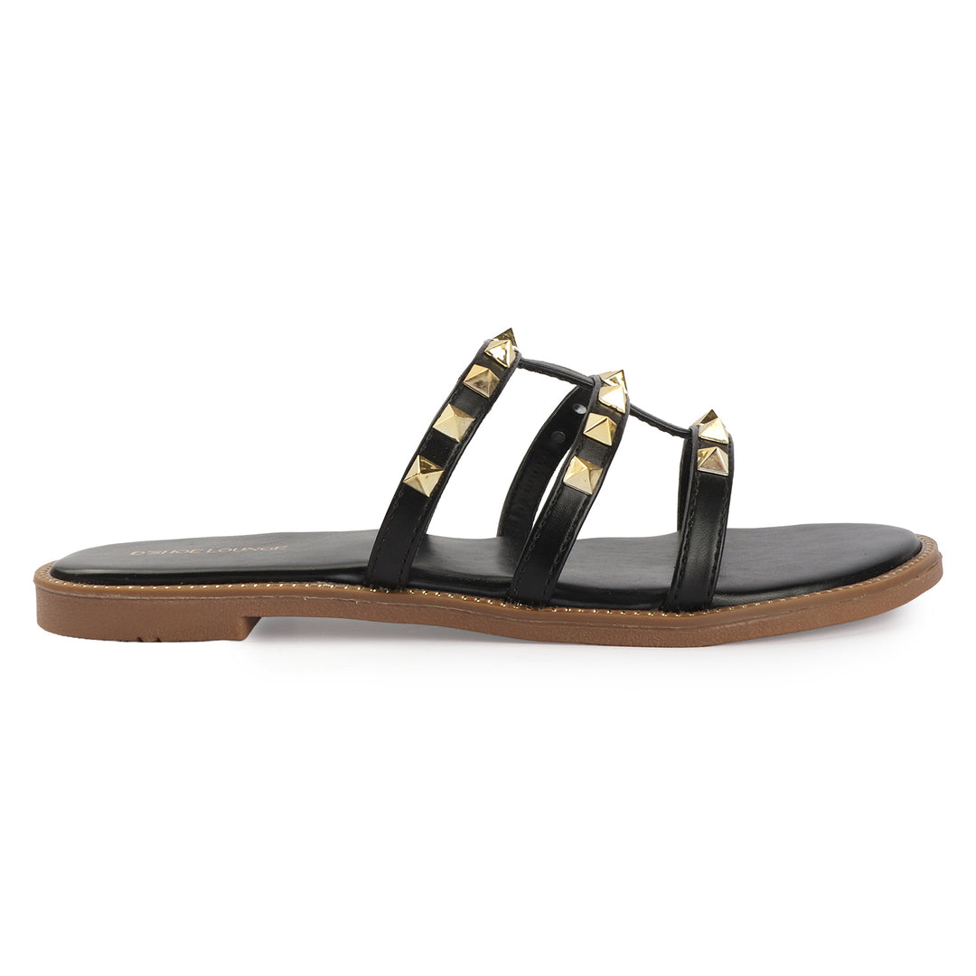 Flats with Gold Stud Detail