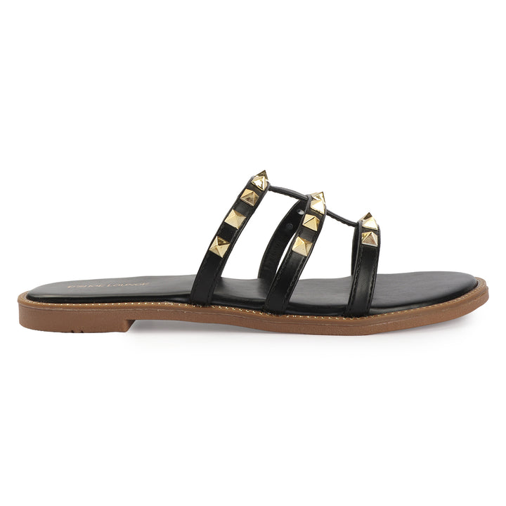 Flats with Gold Stud Detail