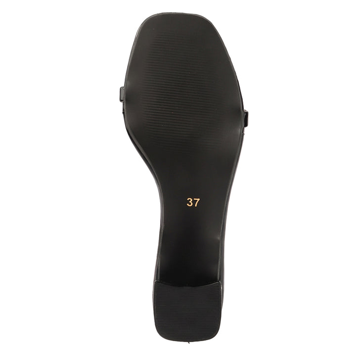 Glossy Block Heel Sandals