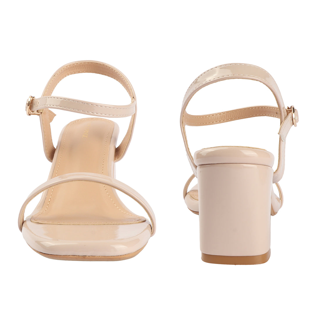 Glossy Block Heel Sandals