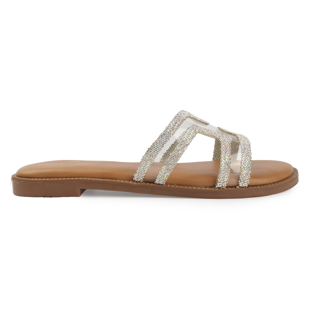Crystal Detailed Slip-On Sandals