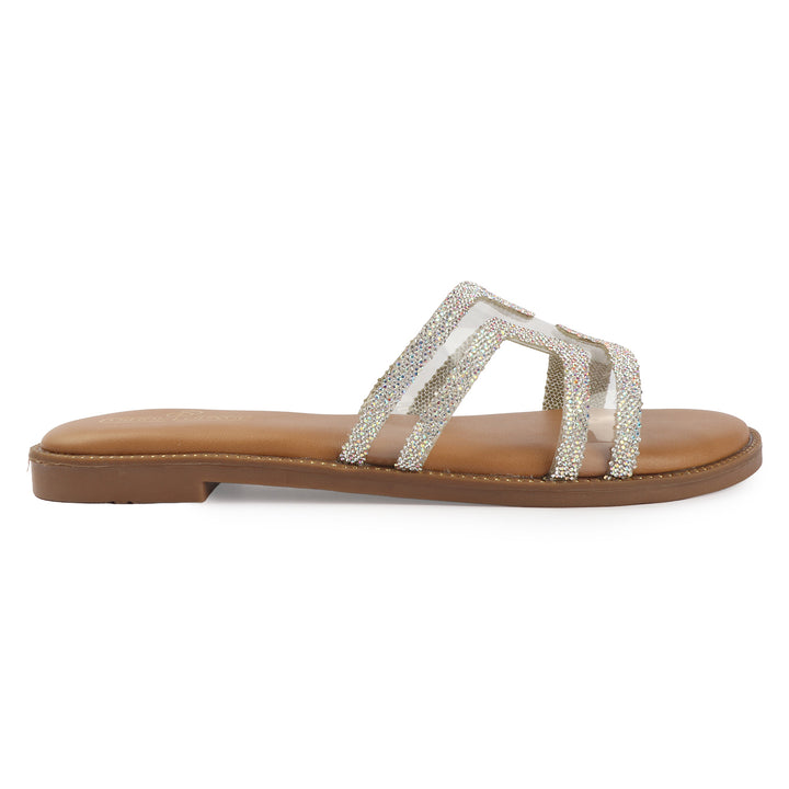 Crystal Detailed Slip-On Sandals