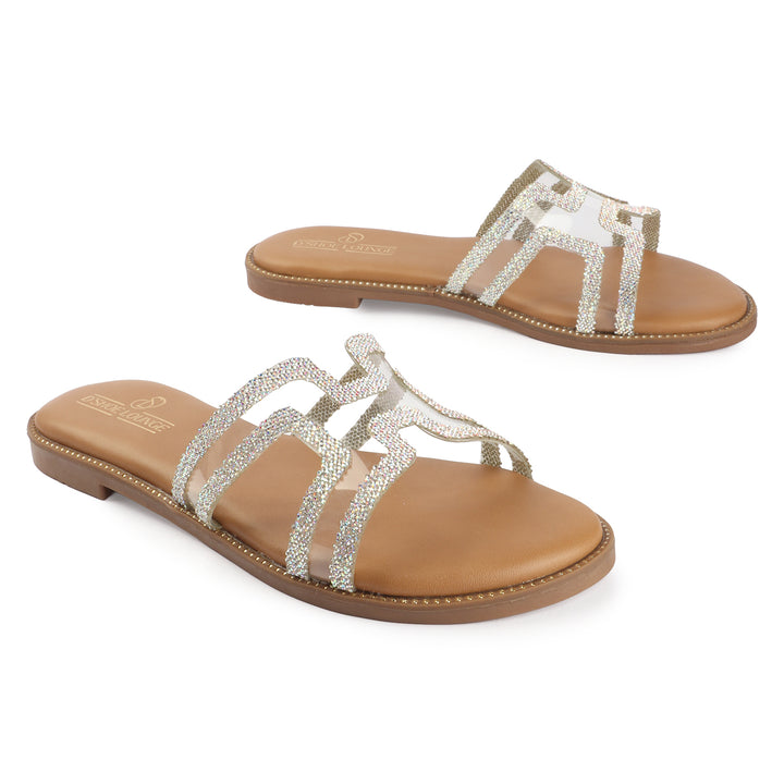 Crystal Detailed Slip-On Sandals
