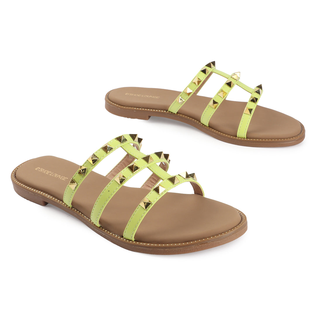 Flats with Gold Stud Detail